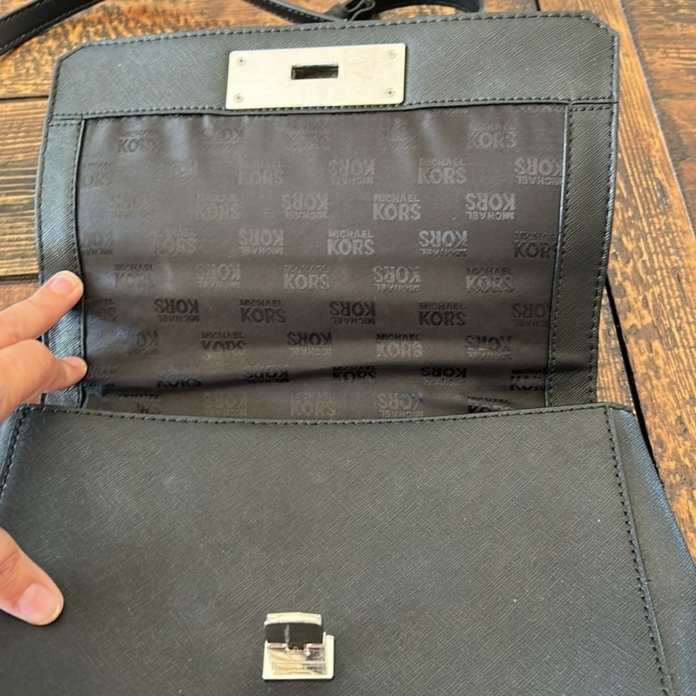 Michael Kors Black Crossbody Bag with Silver Hardware - Picture 6 of 11